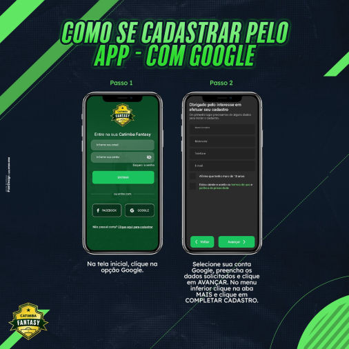 Catimba Fantasy - Como se cadastrar pelo Google